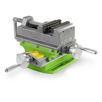 VOLTZ 3 Inch Special bench vice for drilling, Drill Press Clamp Vise, Adjustable 2 Jaw X-Y Compound Vise Cross Slide Mill Flat Vise Metal Milling Clamping Table Tool for Holding and Clamping