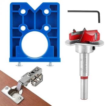 Serplex® 35mm Hinge Hole Drilling Guide Locator Hinge Drilling Jig Hinges 35mm Hinge Jig Drill Guide Set with Locator Plate Adjustable Cabinet Hinge Opener for Cabinet Hinge Wood Furniture Door Hinge