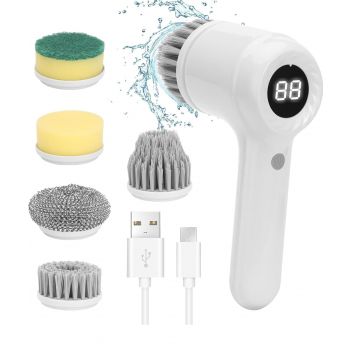 OVIOL 5 in 1 Bathroom Cleaning Brush Electric Cleaning Scrubber