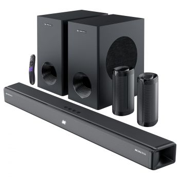 ZEBRONICS Juke BAR 9775, Dolby Soundbar, 650 Watts, 5.2.2 Surround, Dolby Atmos, Dual Wireless Subwoofer & Rear Satellites, 5 Driver Soundbar, Bluetooth | HDMI (eARC) | Optical | USB | AUX