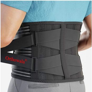 Backfit ® Back Pain Belt - Adjustable Lumbar Support Belt for Lower Back Pain Relief, Ergonomic Back Brace for Men & Women, Breathable Posture Corrector Belt, Black (S/M/L/XL)