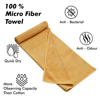 Yellow Weaves Super Soft Microfiber Hand Towels, Gym & Workout Towels 400 GSM, Multicolour 8, Set of 4