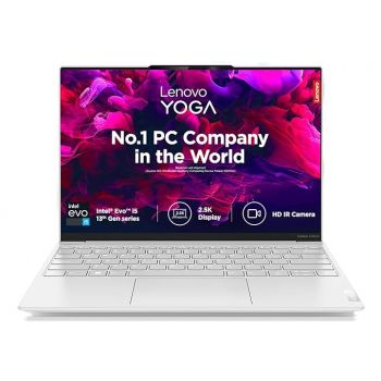 Lenovo Yoga Slim 7 Carbon Intel Evo Core i7 1360P 13.3"(33.7cm) 2.5K IPS 400Nit Laptop(16GB/1TB SSD/Win 11/Office 2021/Backlit KB/1Yr Warranty/Alexa/3 Month Game Pass/Moon White/984g),83AY003CIN