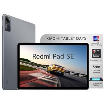 Redmi Pad SE| All Day Battery | Qualcomm Snapdragon 680| 90Hz Refresh Rate| 4GB, 128GB Tablet| FHD+ Display (11-inch/27.81cm)| Dolby Atmos| Quad Speakers| Wi-Fi| Gray