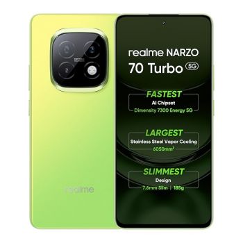 realme NARZO 70 Turbo 5G (Turbo Green, 8GB RAM,128GB Storage) | Segment's Fastest Dimensity 7300 Energy 5G Chipset | Motorsports Inspired Design