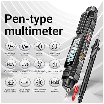 Digital Multimeter, Non-Contact Voltage Tester Multi Meter Digital 4000 Count AC/DC Voltage Tester, Current Meter, Voltmeter Sensor, Resistance, Live Wire Tester with LCD Display