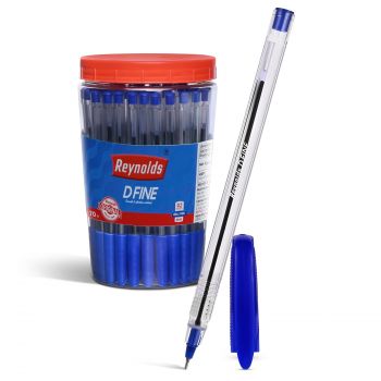 Reynolds DFINE Ball Pen SET - 70 BLUE PENS WITH COMFORTABLE GRIP |BLUE BALL PENS FOR WRITING | PEN FOR STUDENTS & OFFICE STATIONERY | 0.7 mm TIP SIZE