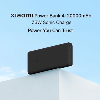 Xiaomi Power Bank 4i 20000mAh 33W Super Fast Charging PD | Power Delivery | QC 3.0|Type C Input & Output |Triple Output Ports|Classic Black|Supports Android,Apple, Tablets, Earbuds, Watches etc (MI)