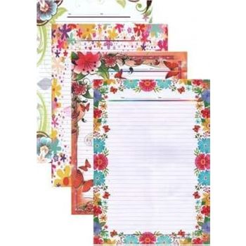 Eclet One Side Ruled Designer Sheets, A4 Size - Pack of 80 Sheets multi color