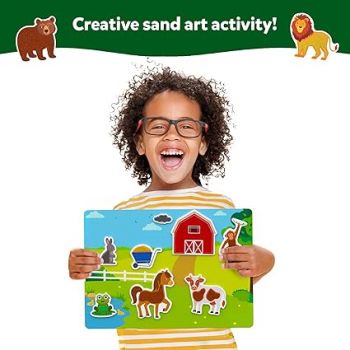Skillmatics Sand Art Activity - Animals, Create & Stick 50+ Colorful Stickers, Creative Craft Kits & Supplies for Kids, Gifts for Girls & Boys Ages 4, 5, 6, 7, 8, 9, 10, Multicolor