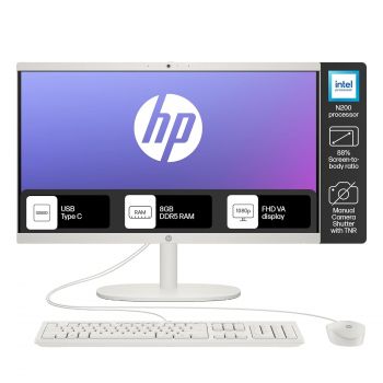 HP All-in-One PC, Windows 11 Home, Intel Processor N200, 21.45-Inch (54.5 Cm), FHD