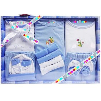 EIO Unisex Kids Cotton Solid Clothing Gift Set -13 Pieces