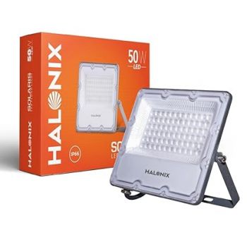 Halonix Aluminium 50W Waterproof Outdoor led Flood Light|Halogen Light, Focus Light for Garage, Parking, Shop -(Cool White)-Pack of 1|Short Circuit & Surge Protection.
