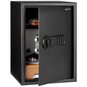 Amazon Basics Digital Safe With Electronic Keypad Locker For Home, Gross Capacity - 58L (Net - 51L), Black