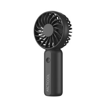 CDP ARCTICOOL Portable Mini Fan - Rechargeable Hand Fan with 3 Adjustable Speeds, 2000mAh Battery, Lightweight Design, Low Noise, and Easy Portability for Indoor and Outdoor Use (Deep Black)