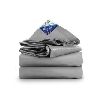 TUFFPAULIN 18FT X 24FT 80 GSM Silver Heavy Duty Tarpaulin Tirpal Tadpatri Tharpai Thadika, Extra Strong, Eyelets, UV Resistant, 100% Waterproof Virgin, 6 Layer MLCL 3D Rib Technology-1 No.