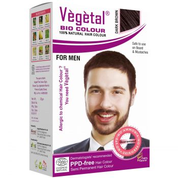 Vegetal Bio Colour -25g Each | Experience Natural Dark Brown Beard Hair Color for Men | Ammonia-Free, PPD-Free, 100% Organic, and Herbal | Safe and Effective Beard Dye| Complete Kit Included
