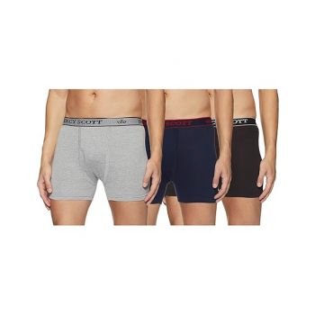 Dixcy Scott Men's Cotton Originals Trunk Snug Fit Solid Innerwear - Crazy Trunk (Pack of 3)