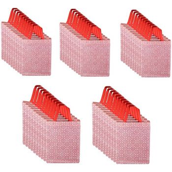 Kuber Industries (Pack of 50) Shopping Handbag | Reusable Grocery Bags | Vegetable Bag | Carry Bags with Handle | Foldable Shopping Bag | Gifting Bag | Star Print | Pink