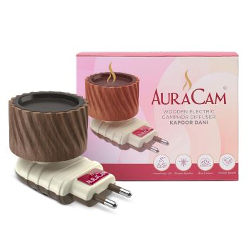 Camphor Burner/Essential Oil Diffuser/Electric Diffuser for Fragrance/Kapur Dani for Pooja, Meditation, Havan/Kappor Stand for Home, Office (Pack of 1) Wood