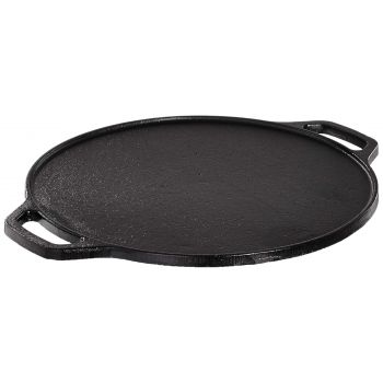 Amazon Brand - Solimo Pre-Seasoned Cast Iron Dosa Tawa, 12 Inches (30 cm), Black, 100% Toxin-free, Naturally Non-stick, Long Lasting, Gas & Induction Stove-friendly