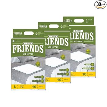 Friends Classic Disposable Underpads,Soft & Super Absorbency - 60x90 cm (Pack of 3).
