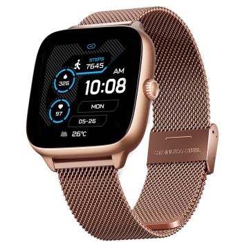 CDP Boat Storm Verge, 1.72" (4.4 cm) Unisex Design, AuraVue Display with 20% Higher Brightness, Premium Metal Body, 80+ Sports Mode, Bluetooth Calling, Smart Watch for Men & Women (Rose Gold)