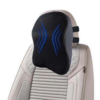CUSHIONWAY Car Neck Rest Pillow | Memory Foam Neck Pillow for Car | Orthopedic Neck Rest for Car – Ergonomic Support for Neck & Cervical Pain Relief | Washable Cover | Black (Pack of 1)