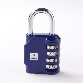 UMAI 4-Digit Code Combination Heavy Duty Door Lock | Number Lock | Tsa locks for luggage bags for travel | Portable Luggage Lock | Travel Lock for Briefcase, Laptop Bags(Pack of 1) (Blue)