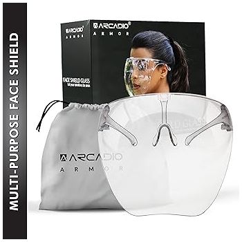 ARCADIO Armor - Multipurpose HD Clear Face Shield | Reusable | Anti-fog | Anti-Scratch | Protective Fashion Wear for Men, Women & Kids