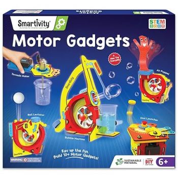 Smartivity 10-in-1 Motor-Powered Gadgets Kit for Kids Ages 6,7,8,9,10,11,12 Years Old | Build 10+ Cool Electronics Projects | Birthday Gifts for Boys & Girls | DIY Science Toy for Kids 6-12