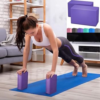 eerav Yoga Blocks High Density Foam Yoga Block Bricks PACK of 1 For Men Women, EVA Foam Pilates Fitness Stretching Aid Balance Health Sports Gym Exercise Block Odour Resistant and Moisture-Proof