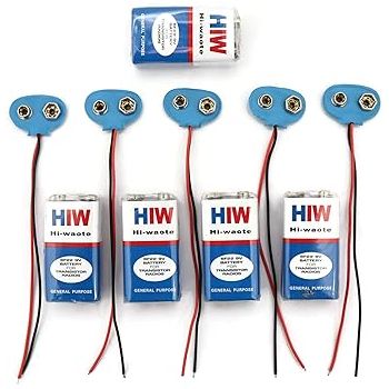Electronic Spices - COMBO Of 9v Battery And 9V Battery Connector -Pair Of 5