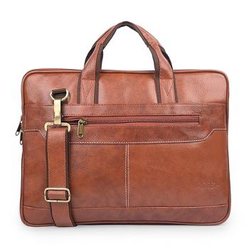 ADISA Laptop Messenger Office Bag Briefcase for Work for Men (LB6050-TAN)