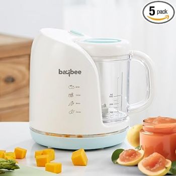 BAYBEE 4-in-1 Multifunctional Electric Baby Food Processor with Steamer, Chopper & Grinder | Portable Baby Food Blender and Steamer