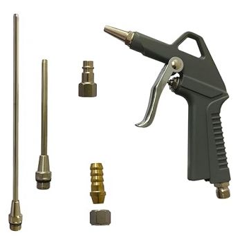 Inditrust Metal Air Dust Blow Gun with long Steel Air flow Nozzle (5/set) Pneumatic Air Compressor Tool Dust Cleaning Air Blower Gun