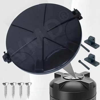 VMD, All In One BLACK Water tank lid (19.5") Hinge Type, virgine, Pure Unbreakable, Durable, for 500/750/1000/1500/2000 ltr. tank (PACK OF 1)