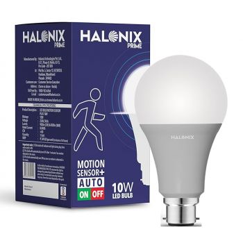 Halonix 10W Motion Sensor Led bulb | Color-6500K White | Auto on- Auto Off light | Motion sensor light | Pack of 1 | b22d