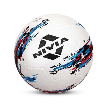 Nivia Storm Football, As Per Basic Standard, Training Ball, 32 Panels, Durable Rubber Cover Molded, Butyl Threadwounded Bladder, to Play On Hard Ground