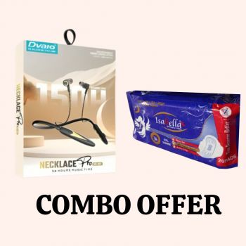 Isabella Sanitary pad Package 80 Pieces (4 Packets)  With Dvaio Wireless Neckband Headset