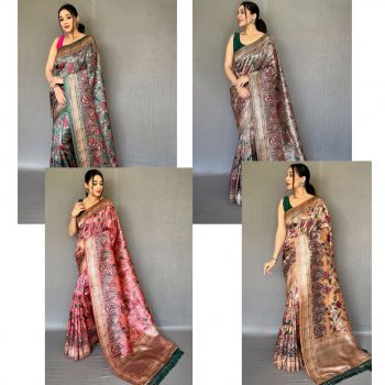 Soft Silk Kalamkari Printed Saree Collection
