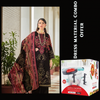 Dress material Combo 1 (one dress material and 1 chopper)