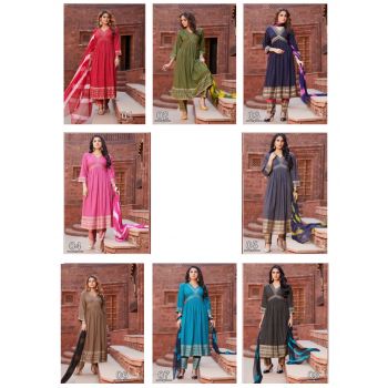 Alia Cut Top Bottom With Dupatta 8 Pcs