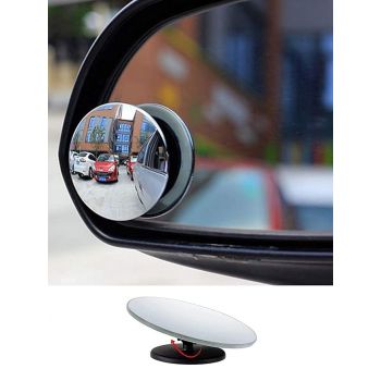 Detachi 3R-240 Car Glass Mirror Blind Spot, 360° Mirror, Rear View Convex Mirror, Parking Mirror For Car, Car Mirror Accessories Frameless 3R Original Suitable All Cars (Round 2-Pcs)