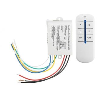 NYRA STORES Digital Switch ON/Off 220V-240V Light Digital Remote-Control Wireless Wall Switch with RF Remote Control (4 Way Switch)