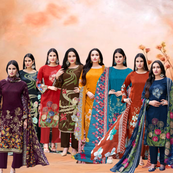 GPS Point Royal Soft Cotton Printed Dress Material - 8 Pcs