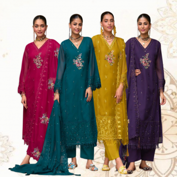 Pari Organza Embroidered Ready Made Collection (4 Pcs)