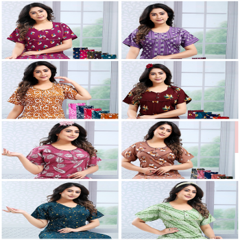 Nighty & Sanitary Pad Combo ( 6 nighty - Image is showing purpose only design & Colour will be different) & 6 sanitary pad) 