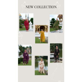 Viscose Silk Fabric Kurti With Pant And Dupatta 6 Pcs