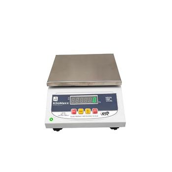 KiloMaxx KM-90, 30kg Electronic Weighing Machine/Weighing Scale with Front & Back Double UltraBright Green Display for Kirana Shop, Industrial Uses and Factories (Stainless Steel Pan, 7 * 9")